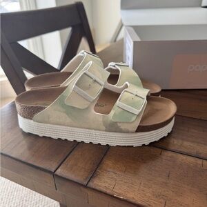 Papillio Sandals with Cream and Tan Pattern